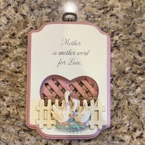 Decorative Plaque with Heart and Swans